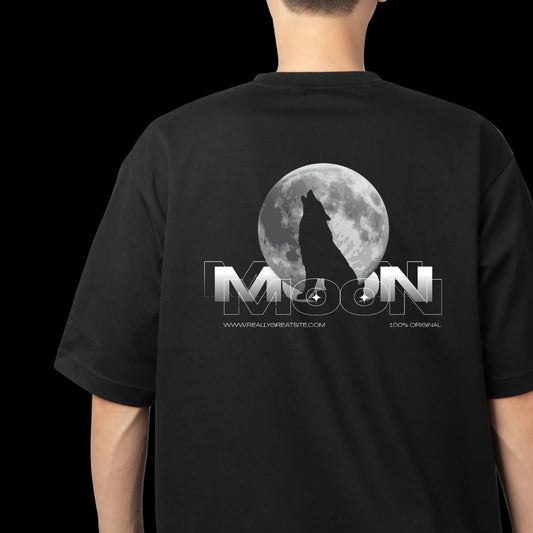 Moon Wolf Oversized T-Shirt – 100% Cotton